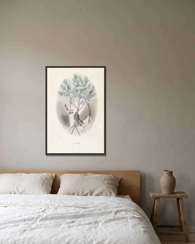 Lorbeer von J. J. Grandville gerahmt an einer Wand