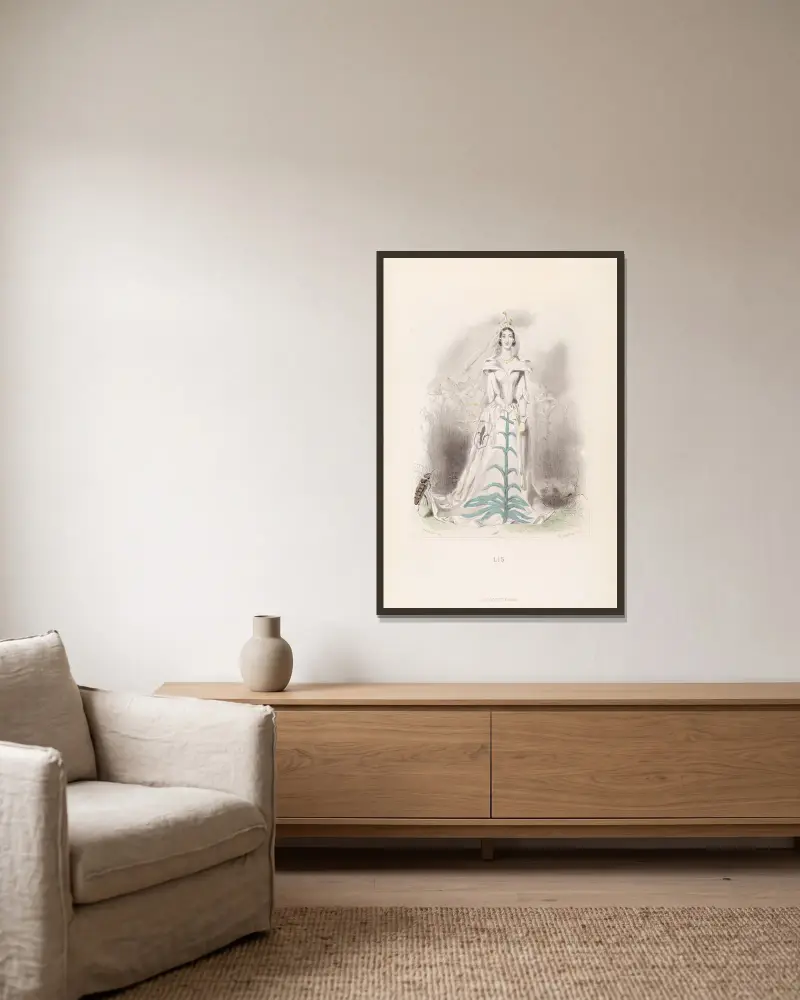 Lis von J. J. Grandville gerahmt an einer Wand
