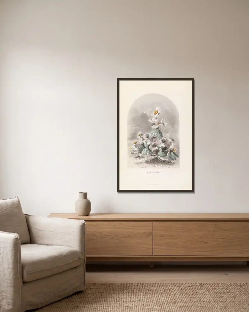 Marguerite von J. J. Grandville gerahmt an einer Wand