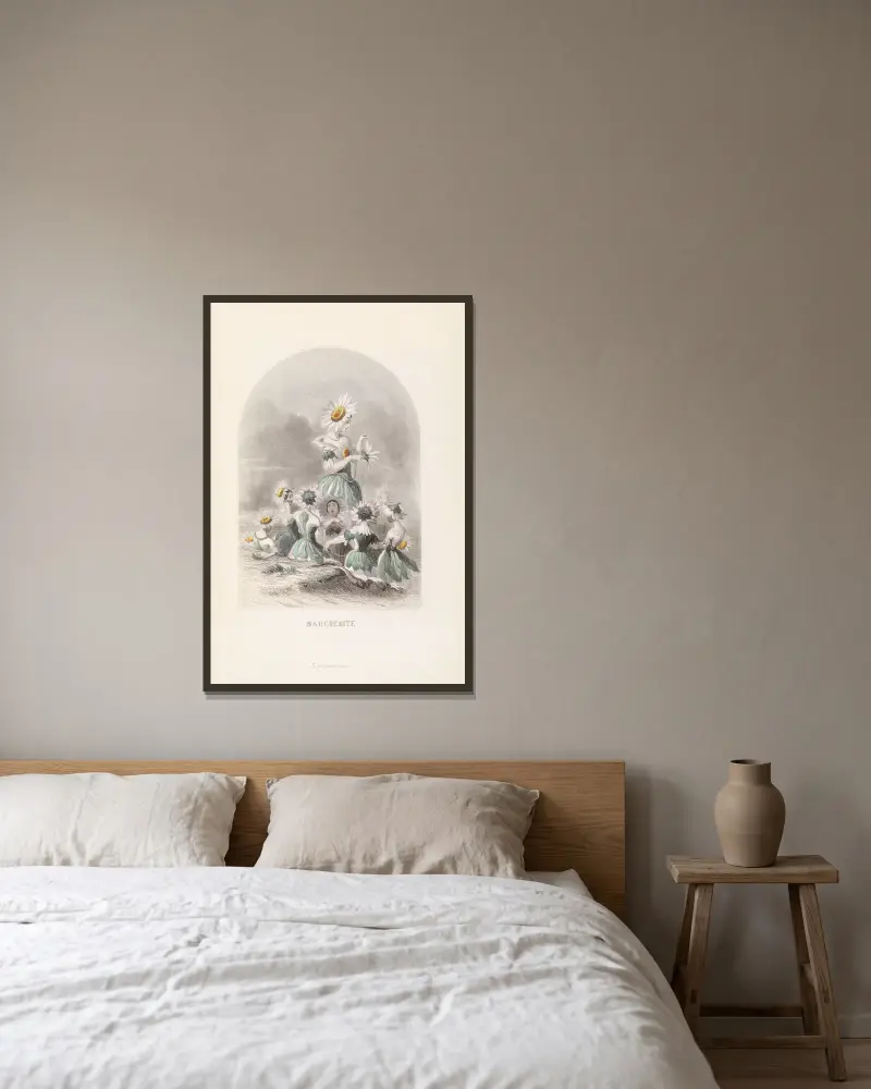 Marguerite von J. J. Grandville gerahmt an einer Wand