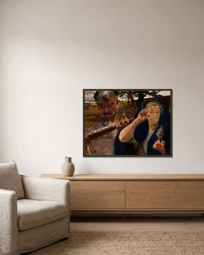Autumn Song av Jacek Malczewski inramad på en vägg