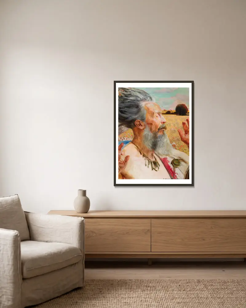 Derwid von Jacek Malczewski gerahmt an einer Wand