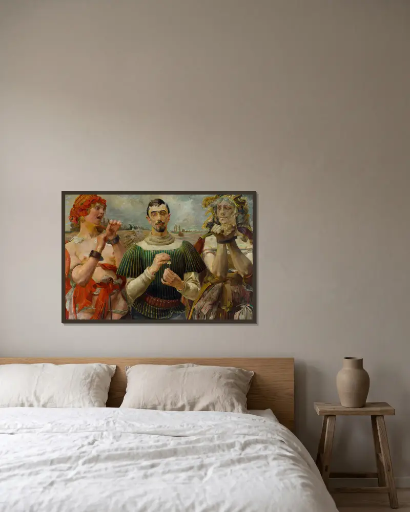 Polnischer Hamlet – Porträt von Aleksander Wielopolski von Jacek Malczewski gerahmt an einer Wand