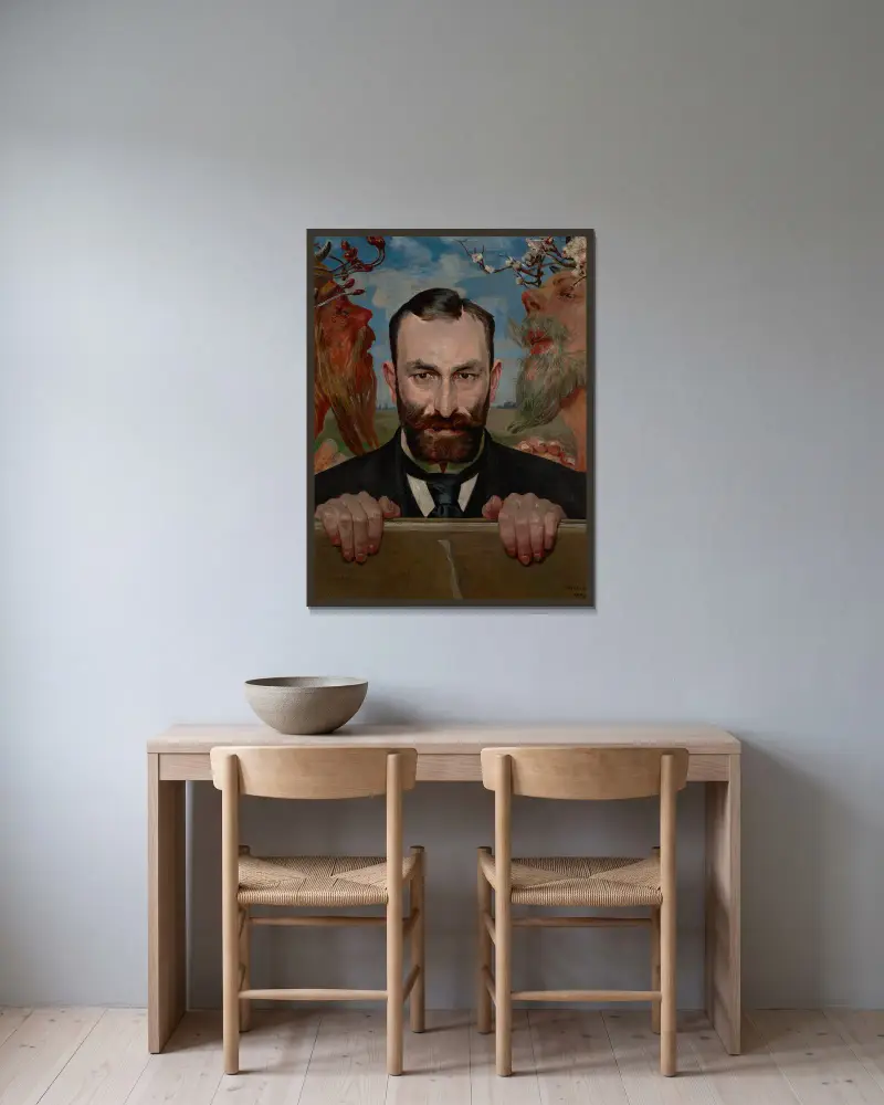 Porträtt av Feliks Jasieński, 1903 – nr 2 av Jacek Malczewski inramad på en vägg