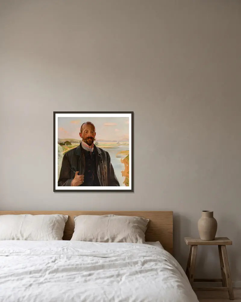 Selbstbildnis von Jacek Malczewski gerahmt an einer Wand