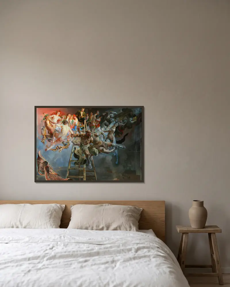 Der Teufelskreis von Jacek Malczewski gerahmt an einer Wand