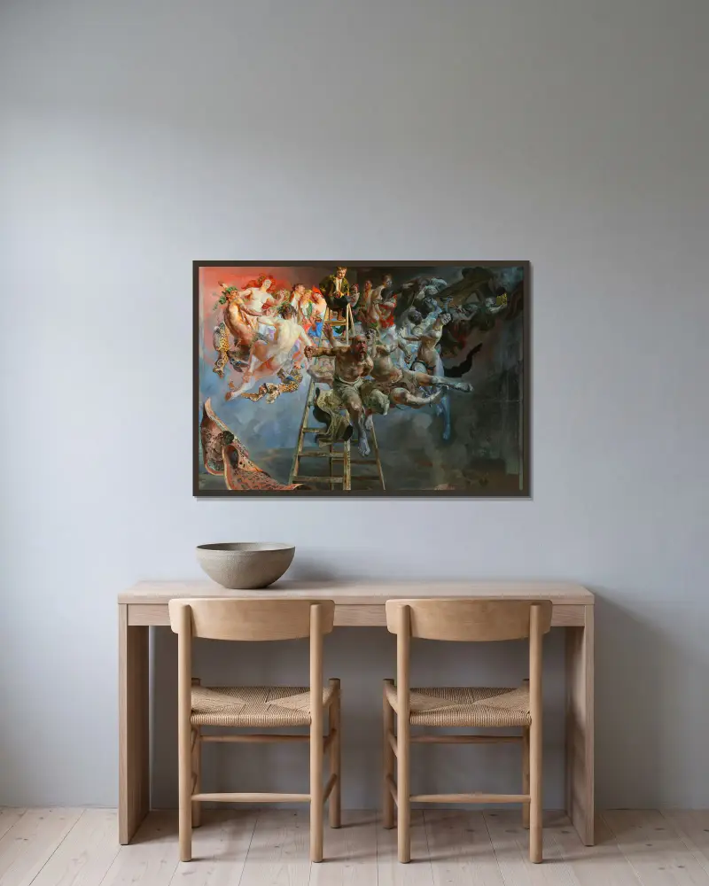 Der Teufelskreis von Jacek Malczewski gerahmt an einer Wand