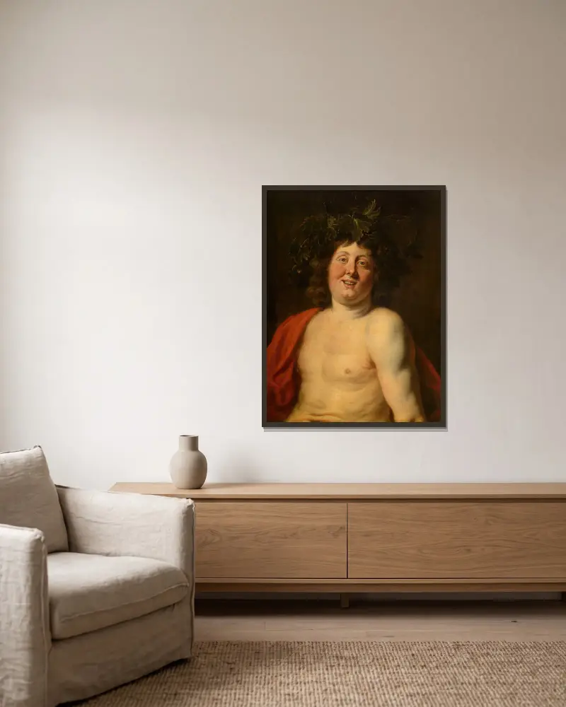 Bachus, Jacob Jordaens w ramie na ścianie