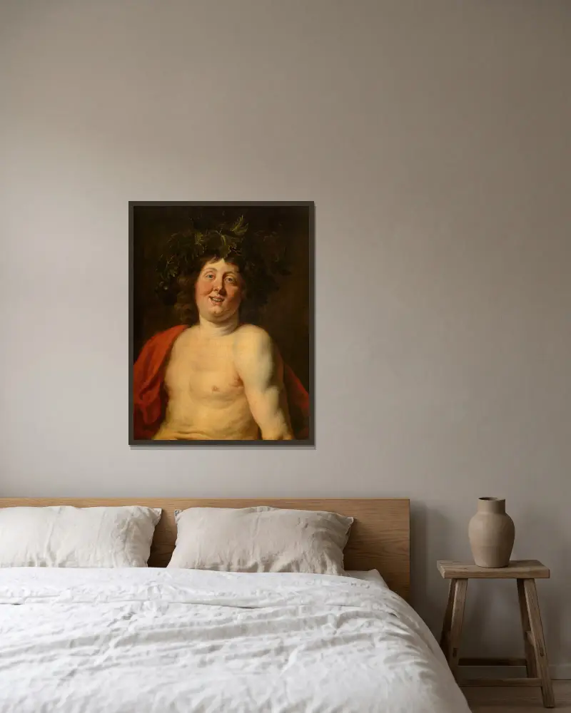 Bachus, Jacob Jordaens w ramie na ścianie