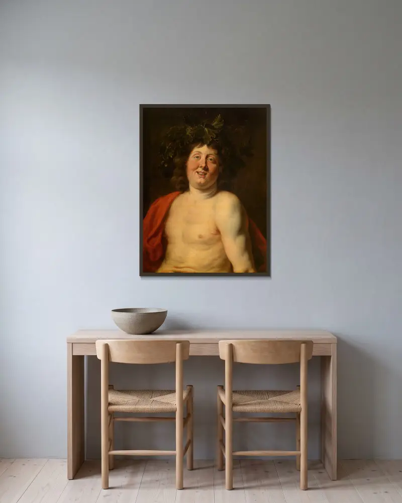 Bachus, Jacob Jordaens w ramie na ścianie