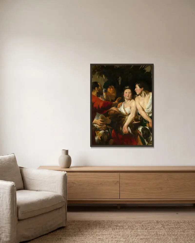 Meleager and Atalante av Jacob Jordaens inramad på en vägg
