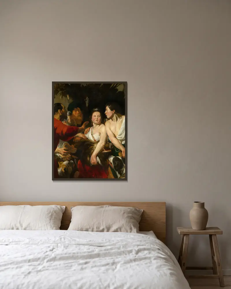Meleager and Atalante av Jacob Jordaens inramad på en vägg