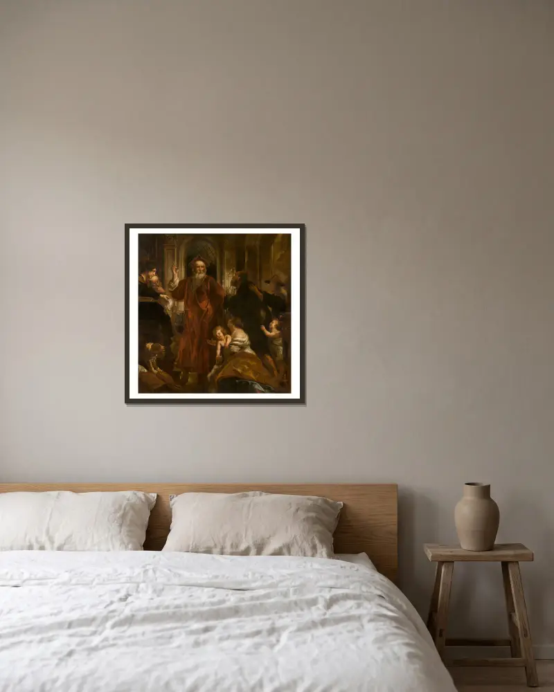 Den helige Ivo av Bretagne av Jacob Jordaens inramad på en vägg