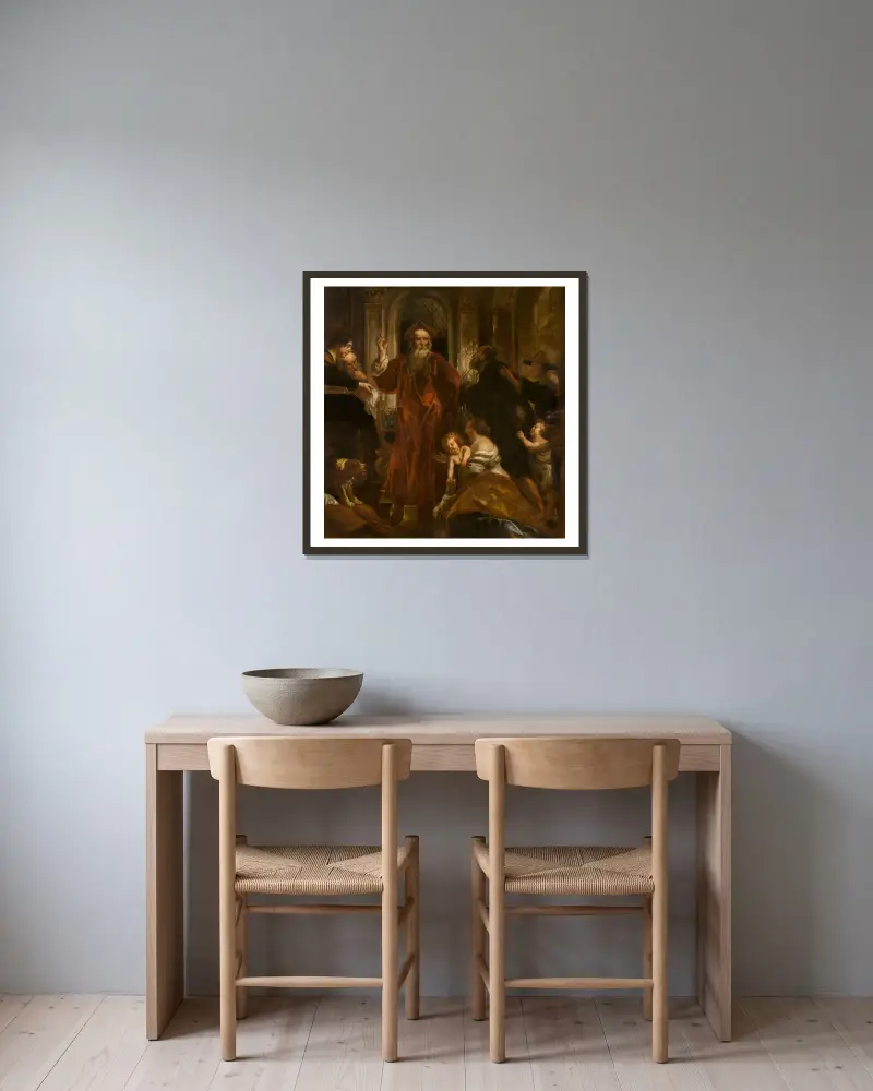 Den helige Ivo av Bretagne av Jacob Jordaens inramad på en vägg