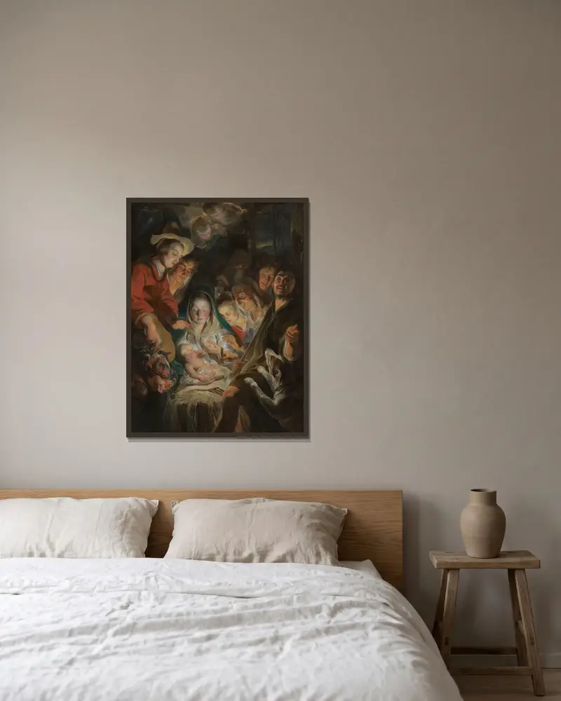Hołd pasterzy, 1616, Jacob Jordaens w ramie na ścianie
