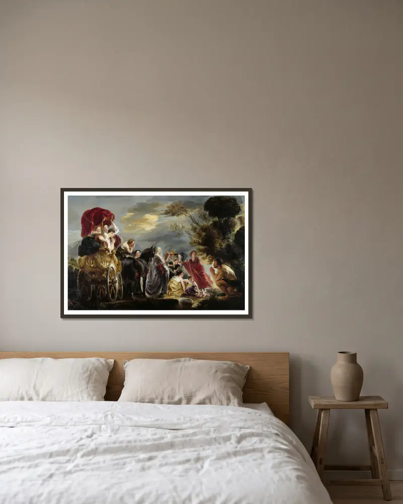 Odysseus möte med Nausikaa av Jacob Jordaens inramad på en vägg