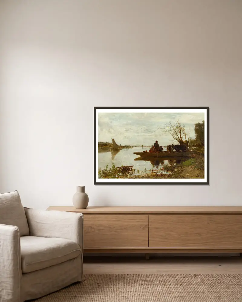 Fähre von Jacob Maris gerahmt an einer Wand