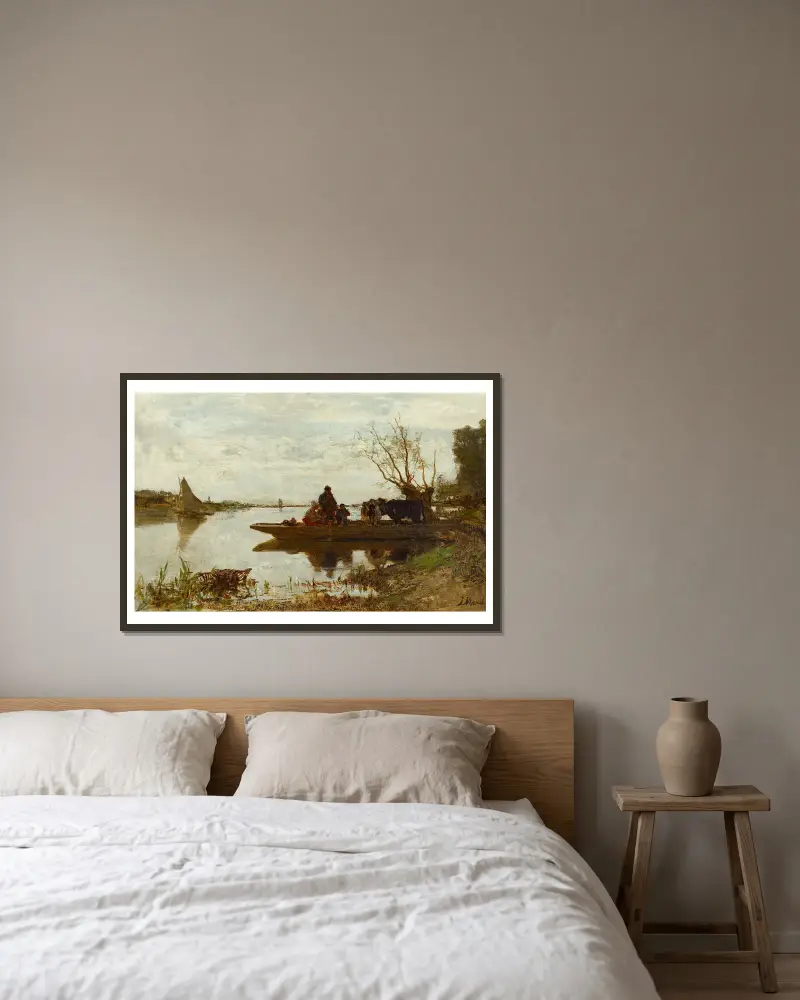 Fähre von Jacob Maris gerahmt an einer Wand