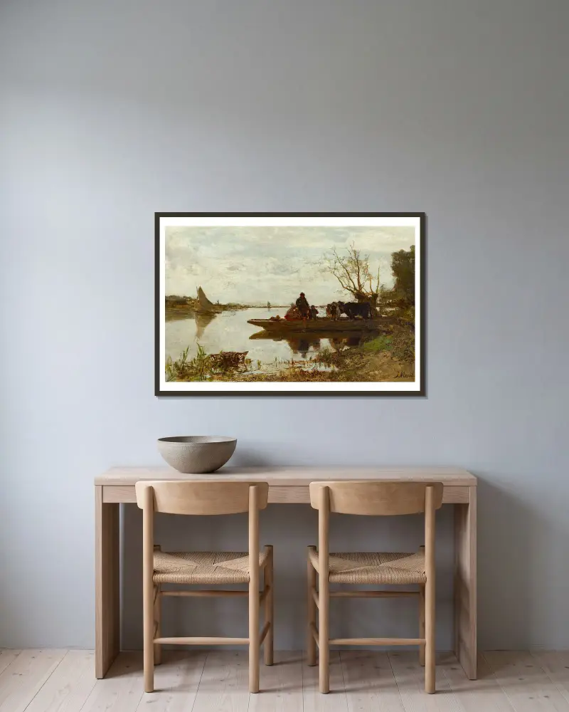 Fähre von Jacob Maris gerahmt an einer Wand