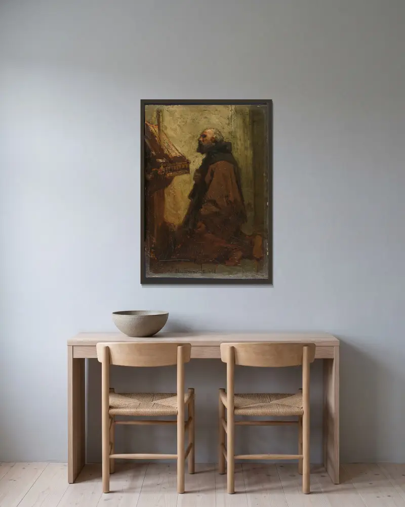 Modlący się mnich (Mnich w modlitwie), Jacob Maris w ramie na ścianie