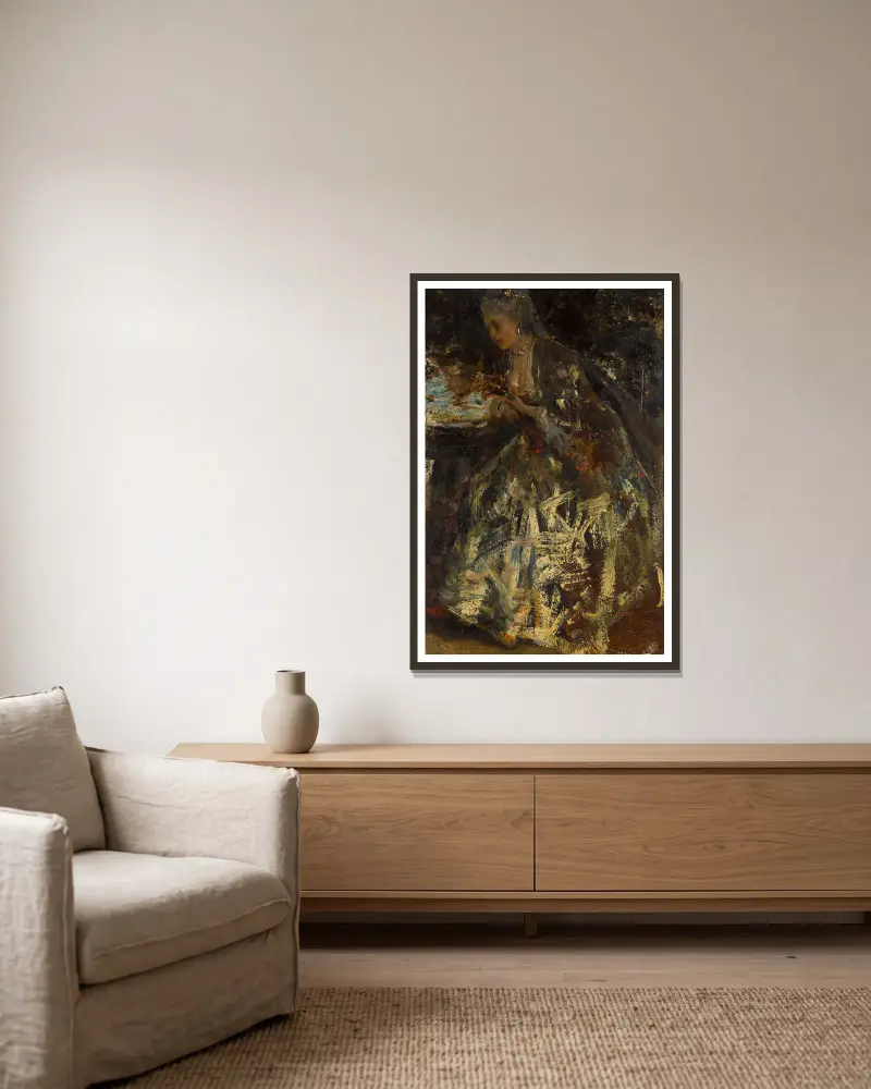 Die kleine Marquise von Jacob Maris gerahmt an einer Wand