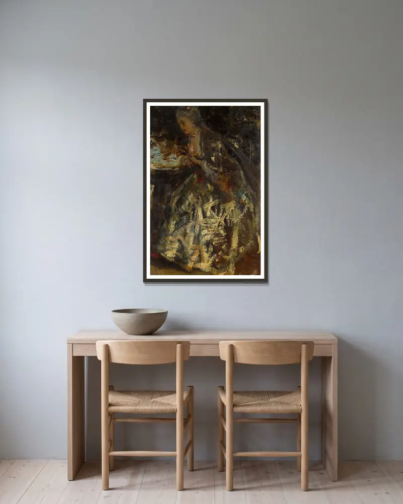 Die kleine Marquise von Jacob Maris gerahmt an einer Wand