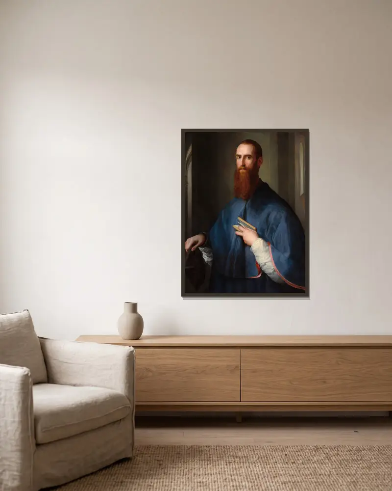 Monsignor della Casa (probably 1541-1544) av Pontormo (Jacopo Carucci) inramad på en vägg