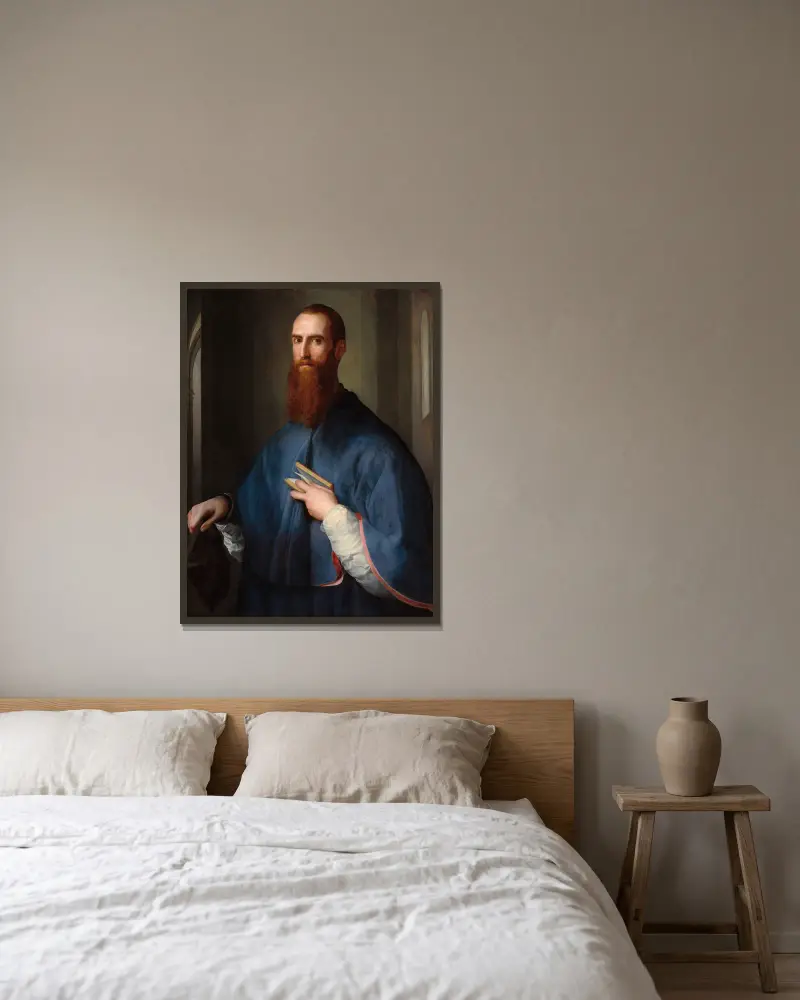 Monsignor della Casa (probably 1541-1544) av Pontormo (Jacopo Carucci) inramad på en vägg