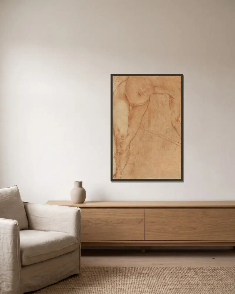 Ležící figura, Pontormo (Jacopo Carucci) v rámu na stěně