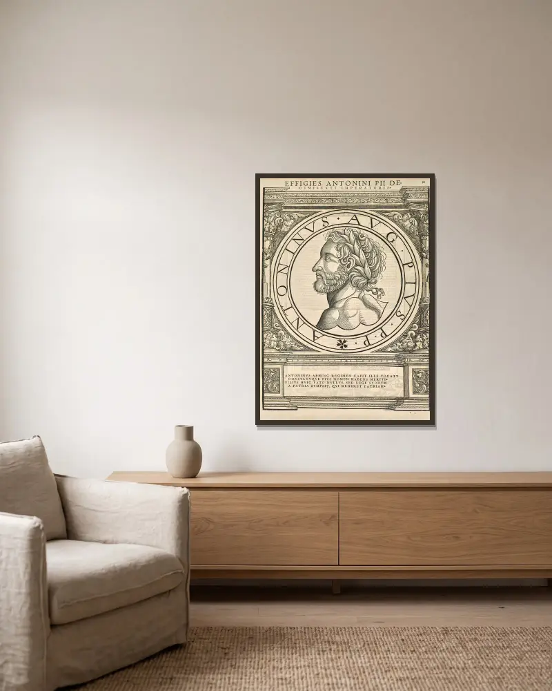 Antoninus Pius von Jacopo Strada gerahmt an einer Wand