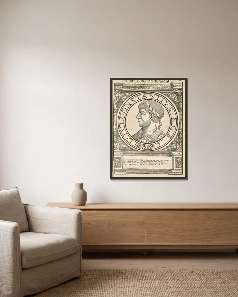 Constantius II von Jacopo Strada gerahmt an einer Wand