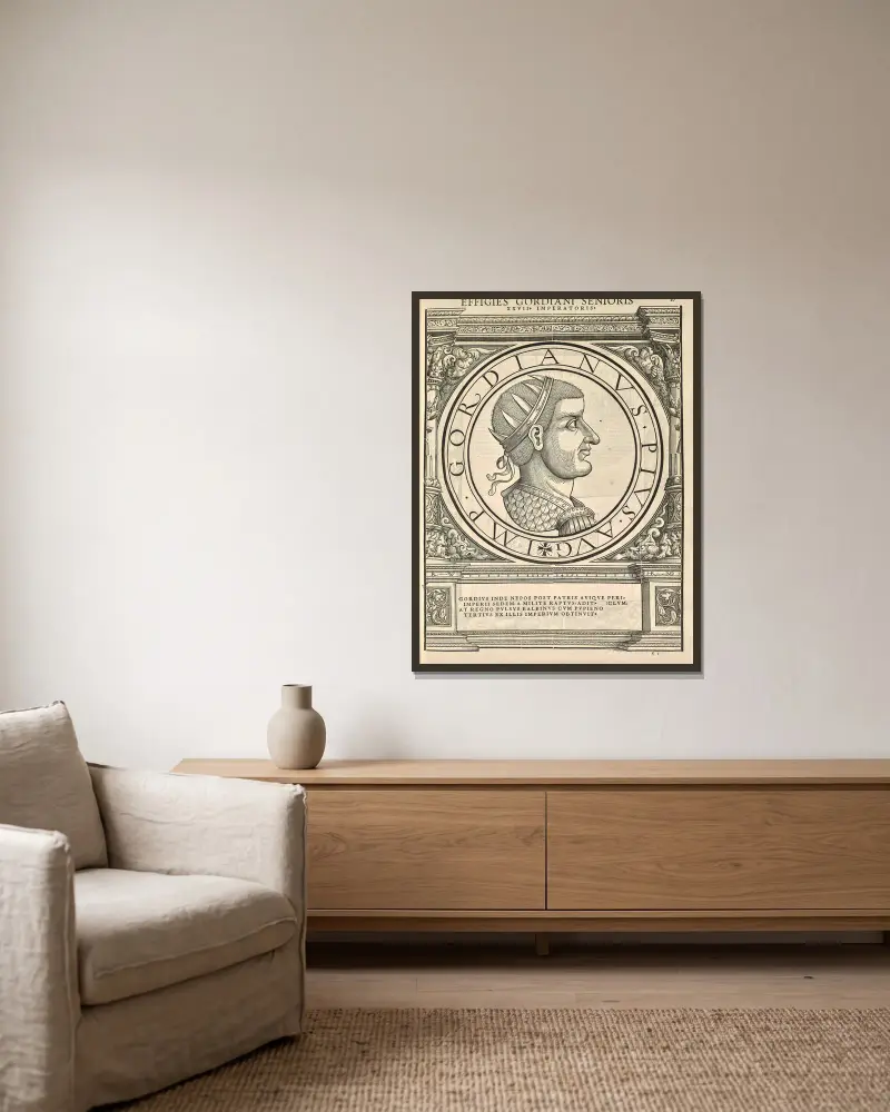 Gordian I. von Jacopo Strada gerahmt an einer Wand