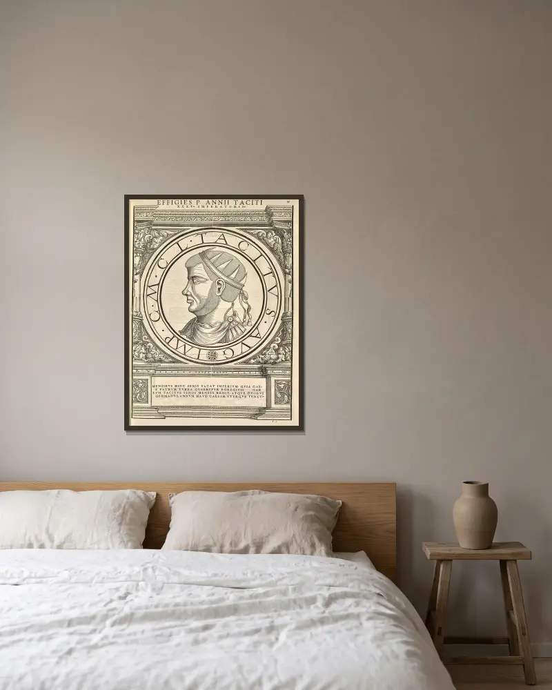 Tacitus von Jacopo Strada gerahmt an einer Wand