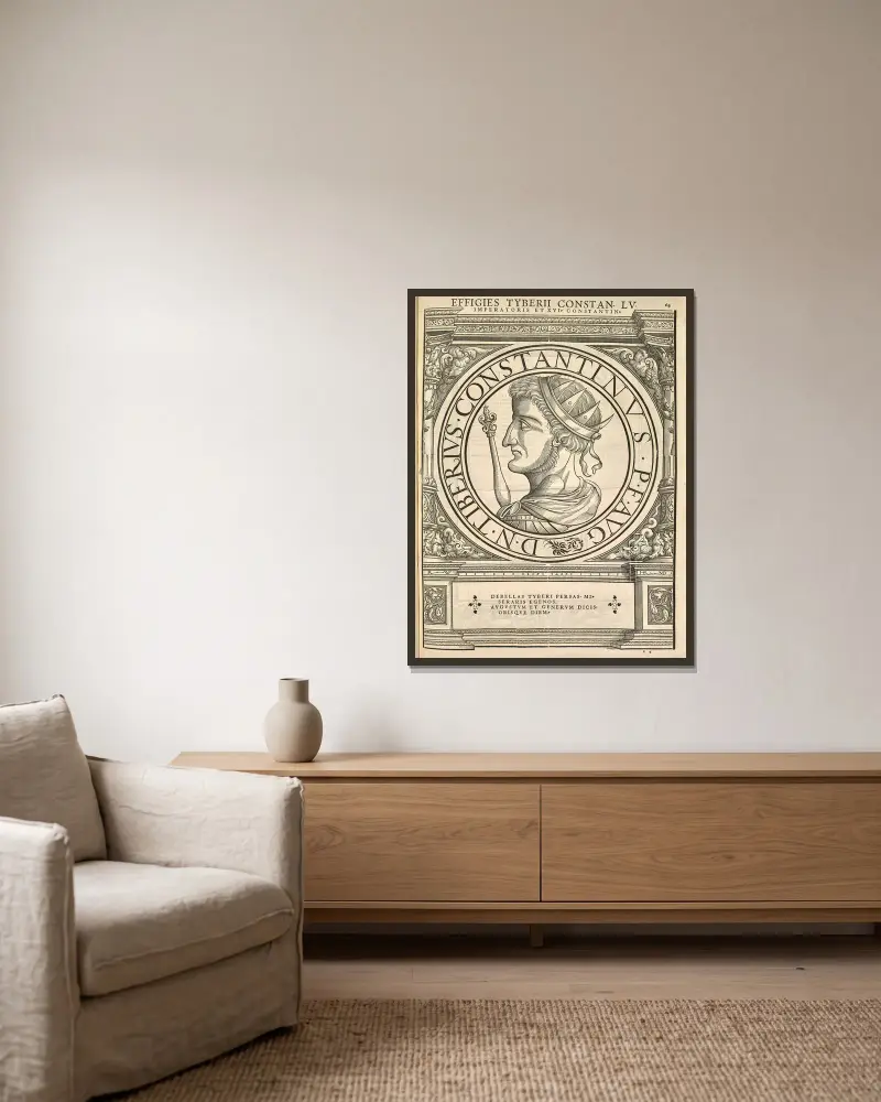 Tiberius II. Konstantin von Jacopo Strada gerahmt an einer Wand