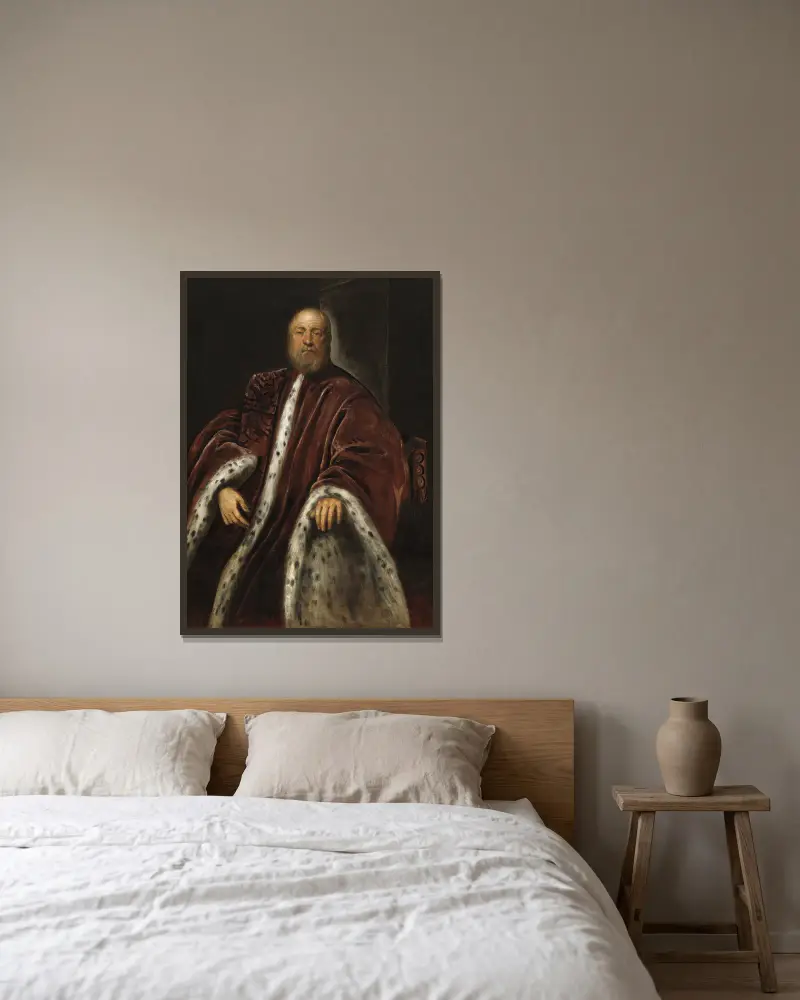 En prokurator från San Marco av Jacopo Tintoretto inramad på en vägg
