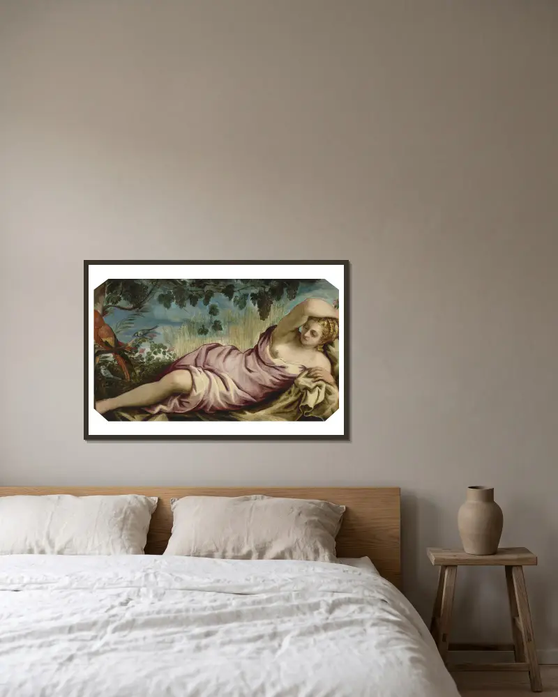 Summer av Jacopo Tintoretto inramad på en vägg