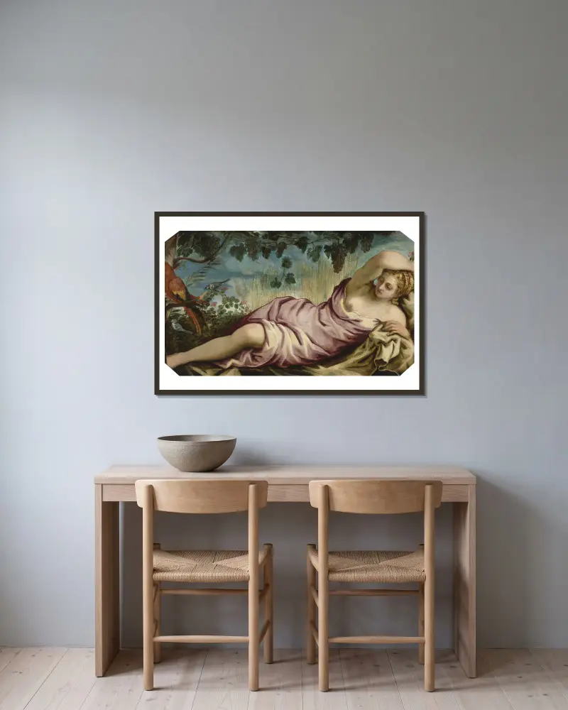 Summer av Jacopo Tintoretto inramad på en vägg