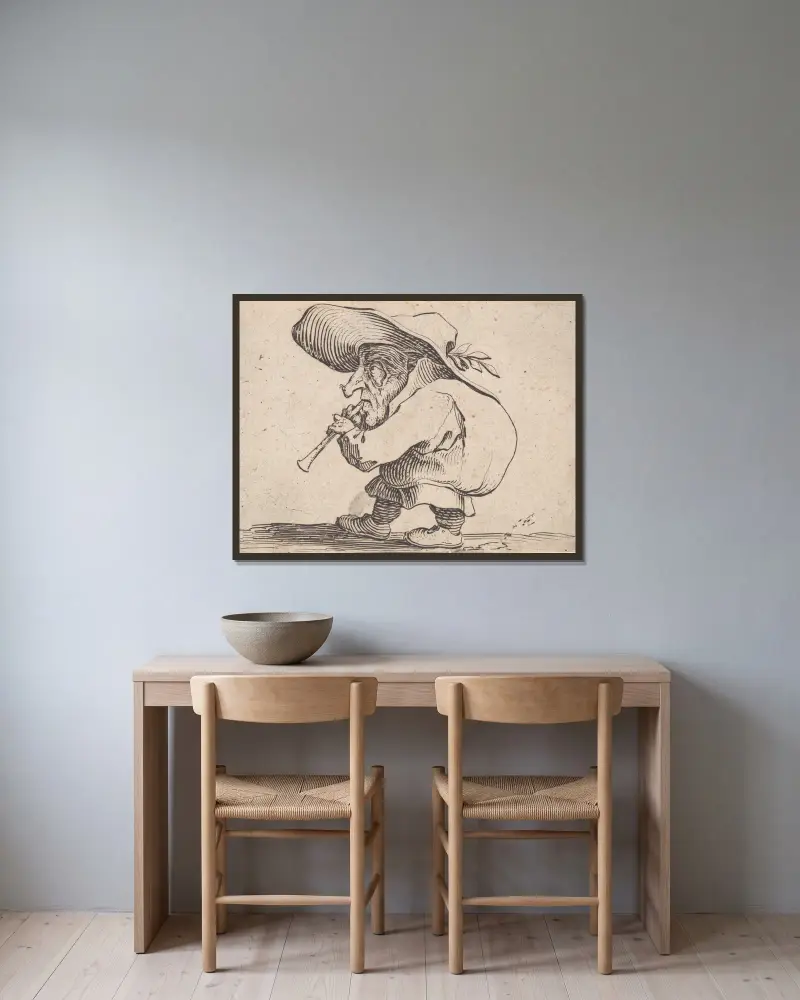 Hráč na flageolet, Jacques Callot v rámu na stěně