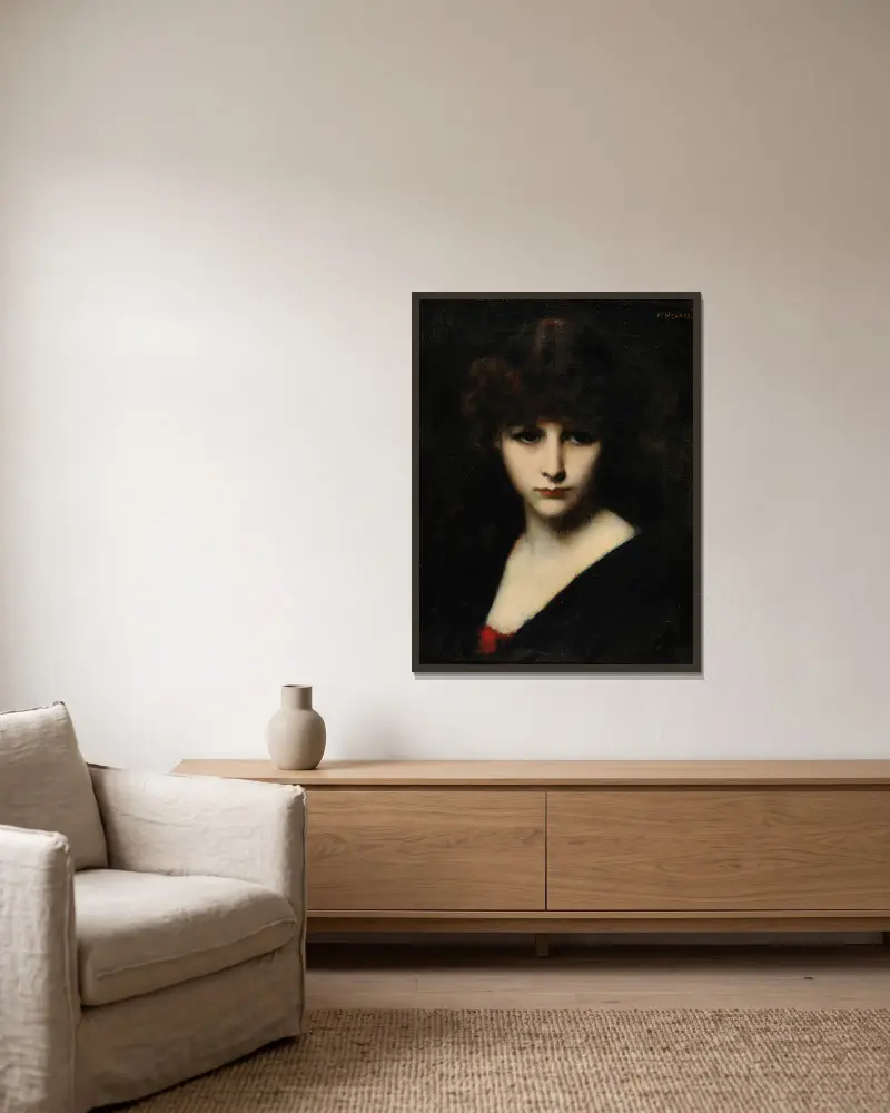 Candeur av Jean-Jacques Henner inramad på en vägg