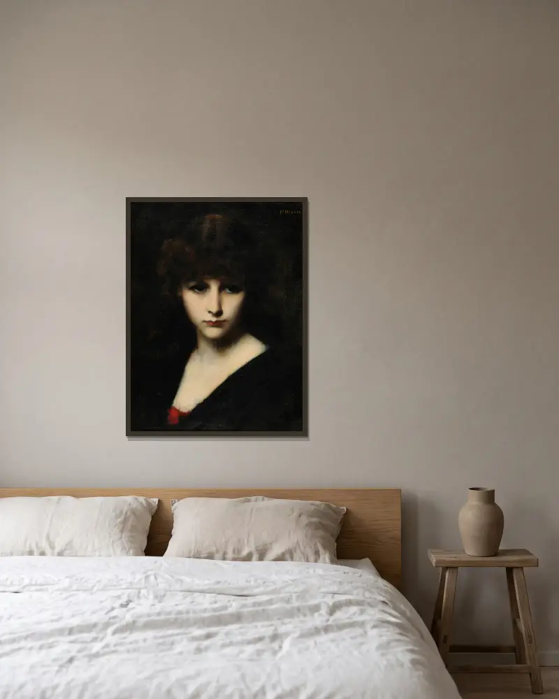 Candeur av Jean-Jacques Henner inramad på en vägg