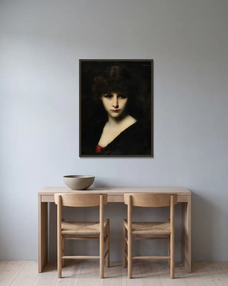 Candeur av Jean-Jacques Henner inramad på en vägg