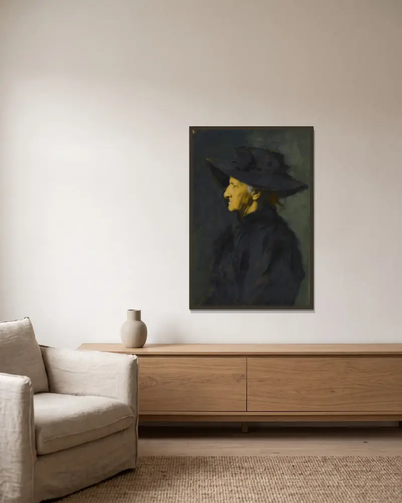 Madame Séraphin Henner, Jean-Jacques Henner v rámu na stěně