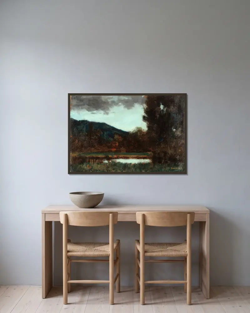 Pejzaż alzacki, zmierzch, Jean-Jacques Henner w ramie na ścianie