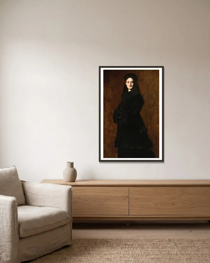 Porträt der Madame Paul Duchesne-Fournet von Jean-Jacques Henner gerahmt an einer Wand