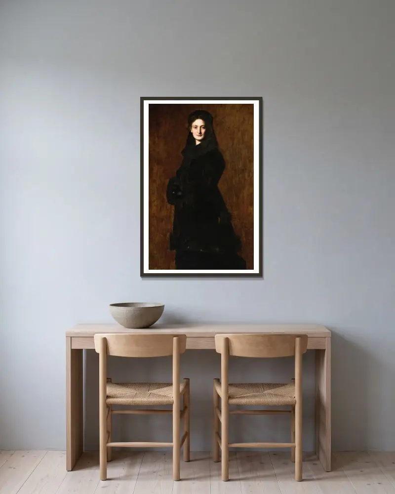 Porträt der Madame Paul Duchesne-Fournet von Jean-Jacques Henner gerahmt an einer Wand
