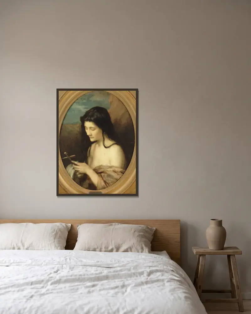 Sainte Marie l’Egyptienne av Jean-Jacques Henner inramad på en vägg