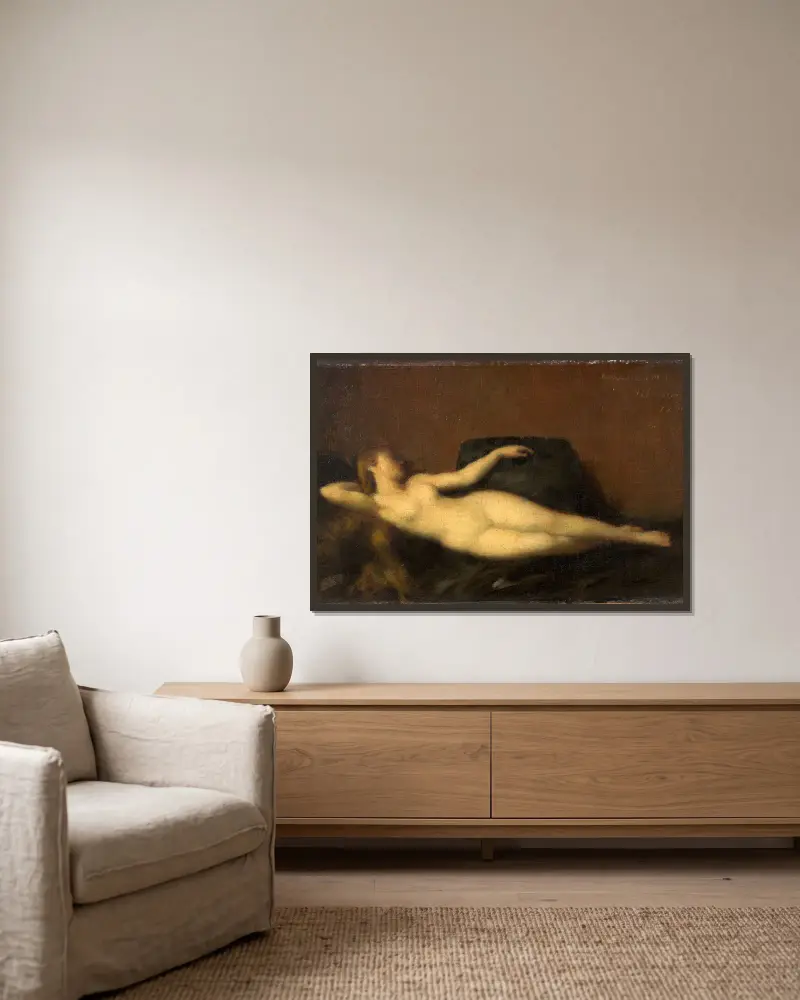 Spící krasavice, Jean-Jacques Henner v rámu na stěně