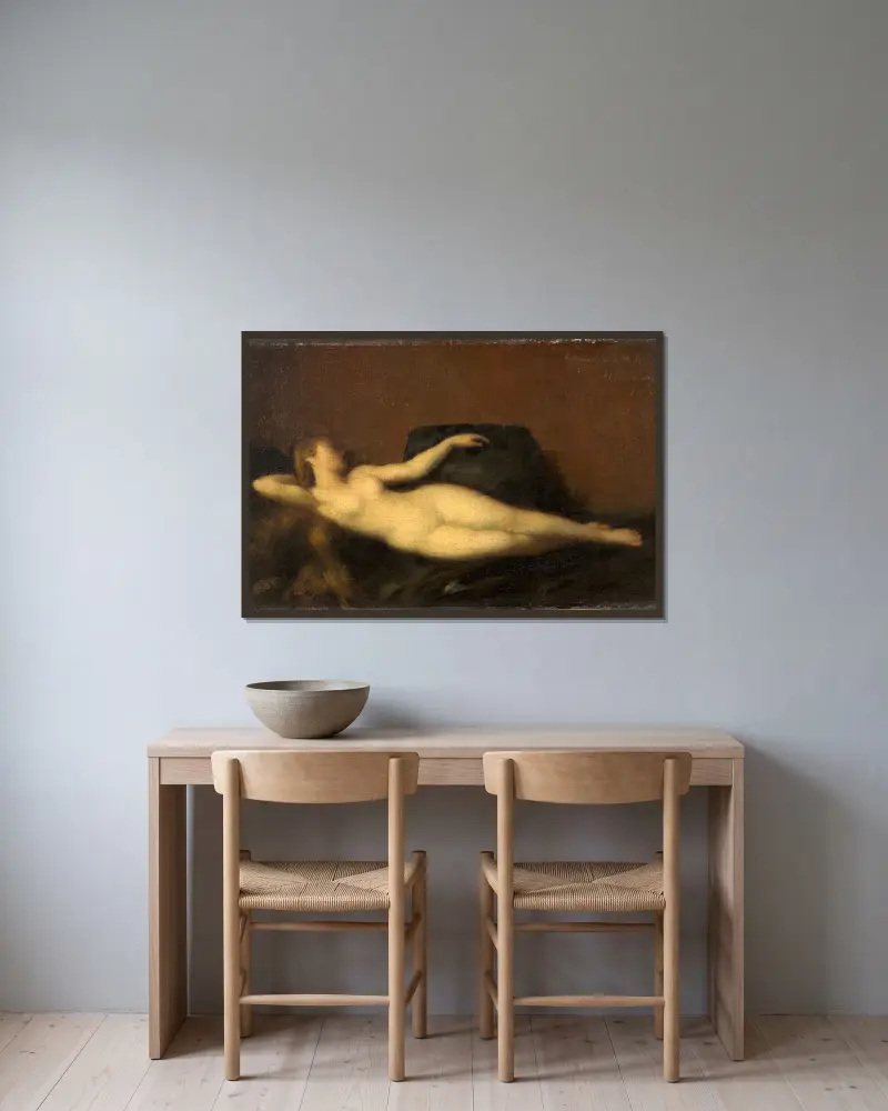 Spící krasavice, Jean-Jacques Henner v rámu na stěně