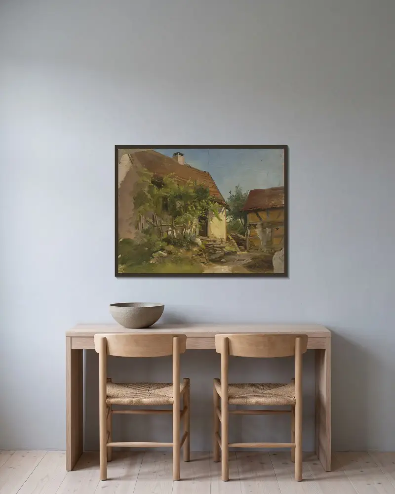 Bauernhof von Jakob Becker gerahmt an einer Wand