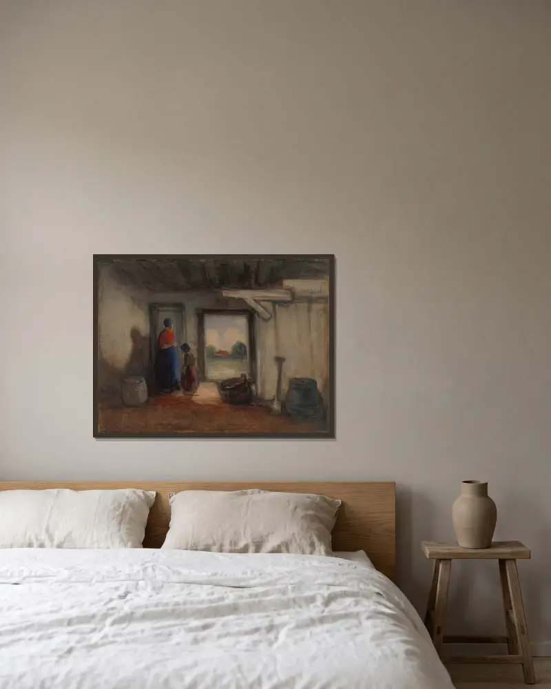 Interior – nr 1 av Jakob Smits inramad på en vägg